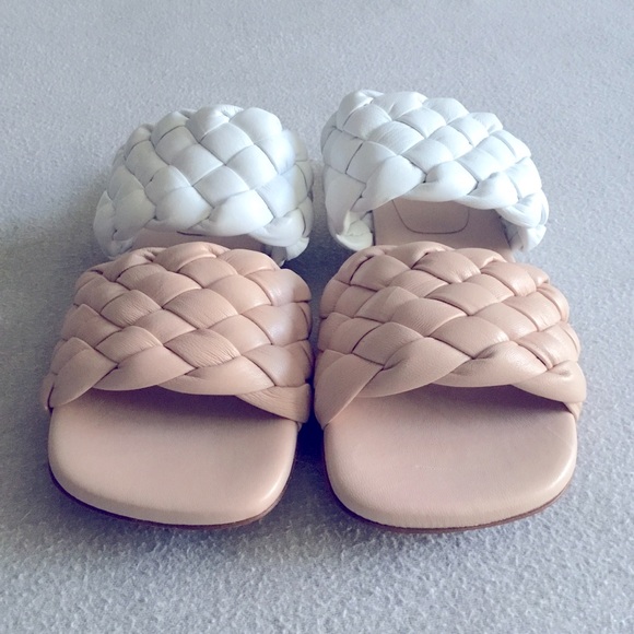 Mara Bini Bright Woven Italian Lather Sandals Size 37.5 - Picture 3 of 8